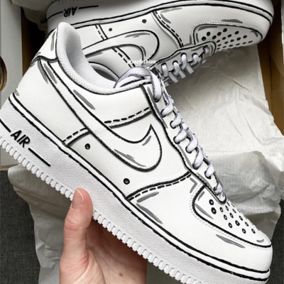 Air Force 1 Custom Low Cartoon Halloween Orange Black Shoes Outline Al –  Rose Customs, Air Force 1 Custom Shoes Sneakers Design Your Own AF1