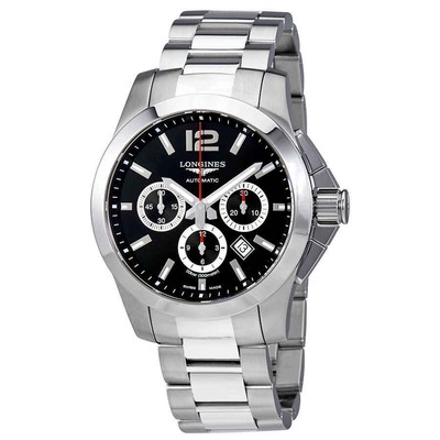 Pre-owned Longines Conquest Men's Black Watch - L3.801.4.56.6