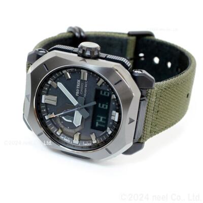Pre-owned Casio Pro Trek Prw-6900yb-3jf Men Watch Cordura Band Radio Solar Analog Digital