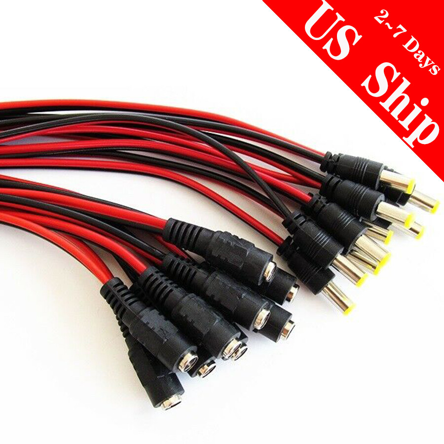 20 pcs CCTV Female DC Power Pigtail 8 inch Length