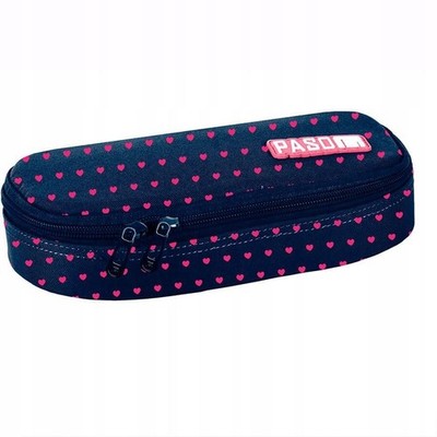 Paso Stiff Pencil Case Heart Design - Unfilled School Stationery Bag