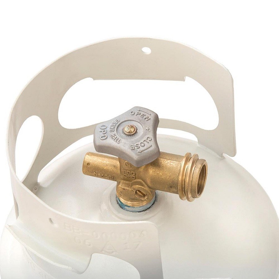 30 lb. Empty Propane Gas Cylinder Overfill Protection Device Valve Tank Durable