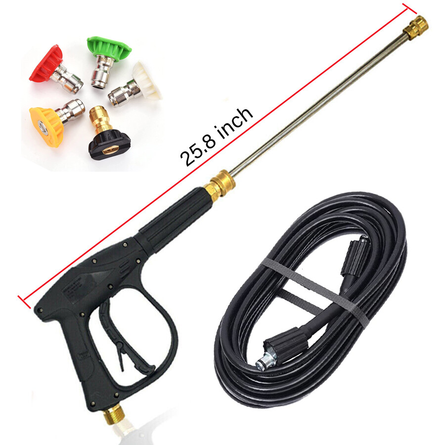 High Pressure 3000PSI Car Power Washer Gun Spray Wand Lance Nozzle and Hose Kit