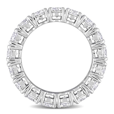 Pre-owned Amour 4 1/4 Ct Dew Created Moissanite Eternity Ring In 10k White Gold