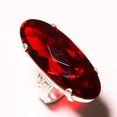 Valentine's Day Mozambique Garnet Gemstone 925 Sterling Silver Ring  B215