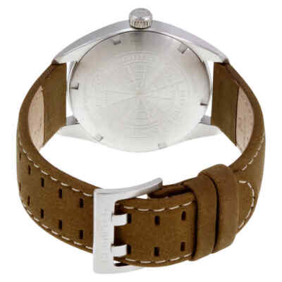 Pre-owned Hamilton Khaki Black Dial Tan Suede Men's Watch H68551833