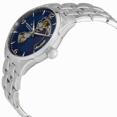 Pre-owned Hamilton Jazzmaster Automatic Open Heart Blue Dial Men's Watch H32705141