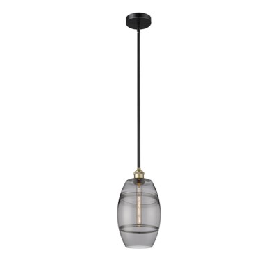 Innovations 616-1S Vaz 1Lt 8'' Stem Mini Pendant, BK BS/SM - 616-1S-BAB-G557-8SM