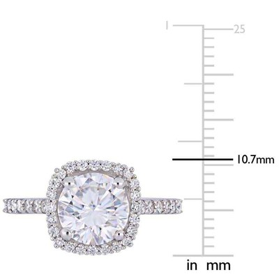 Pre-owned Amour 2 1/2 Ct Dew Moissanite Halo Engagement Ring In 10k White Gold In Check Description