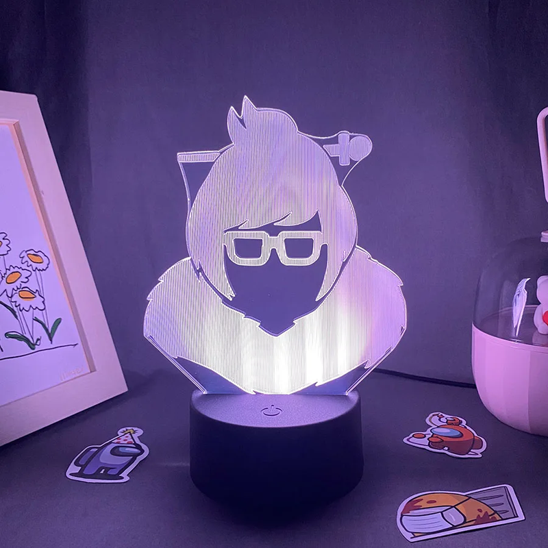 Overwatches OW Game Figure MEI 3D Led Neon Night Lights Birthday Gift for Friend