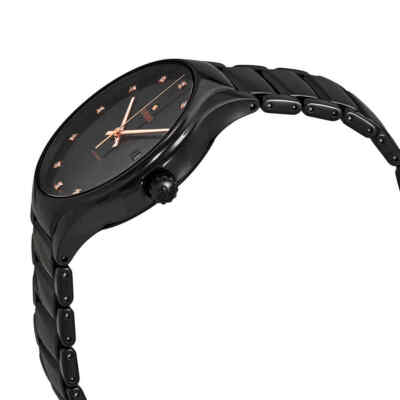 Pre-owned Rado True Automatic Diamond Black Dial Men's Watch R27056732