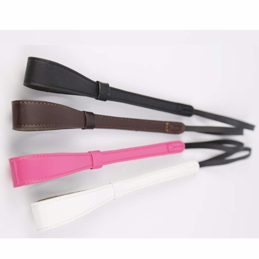 1 X Faux Leather Universal Camera Wrist Strap Cord Holder Lanyard Black Brown
