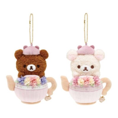 Rilakkuma Korikogu Flower Tea Time Korilakkuma Chairoikoguma Plush key chain