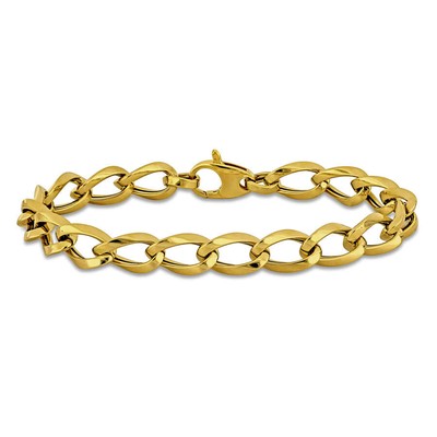 Pre-owned Amour 7.5mm Oval Link Bracelet In 14k Yellow Gold - 7.5 In