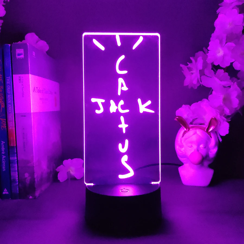 Cactus Jack 3D Illusion Lamp Cool Stuff to Room Decoration Lovely Birthday Gift 