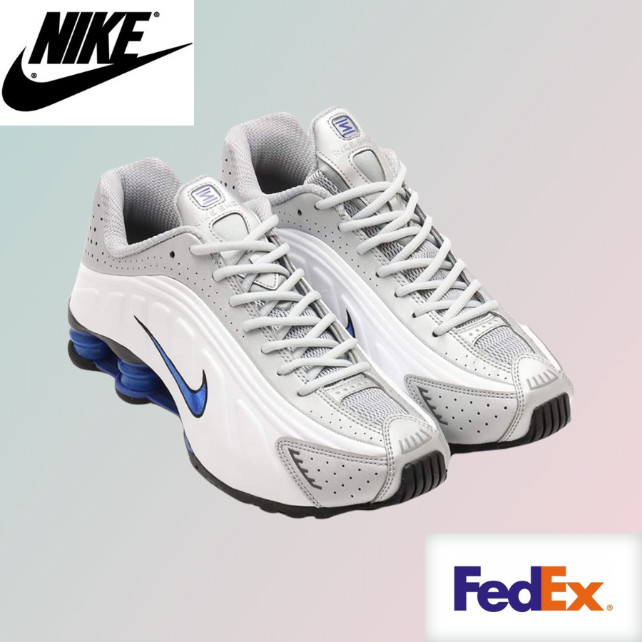 Nike Shox R4 White Metallic Silver Racer Blue HQ1988-100 Men's