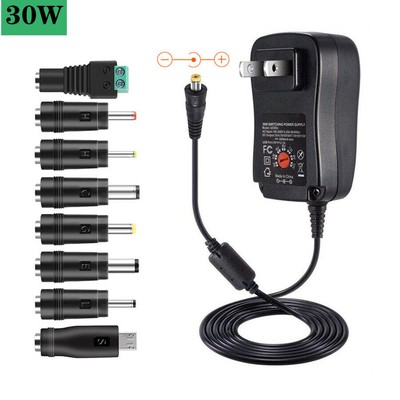 110-240V 50-60Hz 0.25A Power Adapter Multi Voltage Charger Converter 30W US Plug
