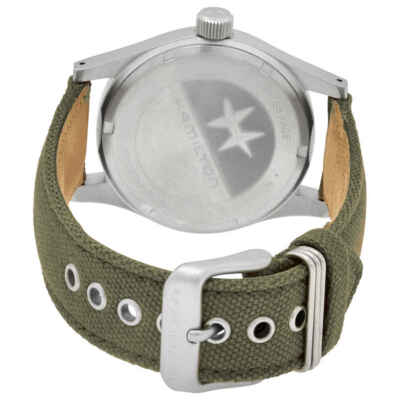 Pre-owned Hamilton Khaki Field Mechanical Green Dial Men's Watch H69439363