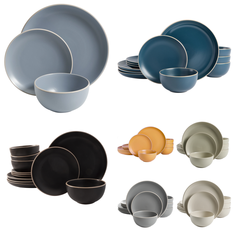 12-Piece Dinnerware Set Durable Stoneware Dishwasher and Microwave safe