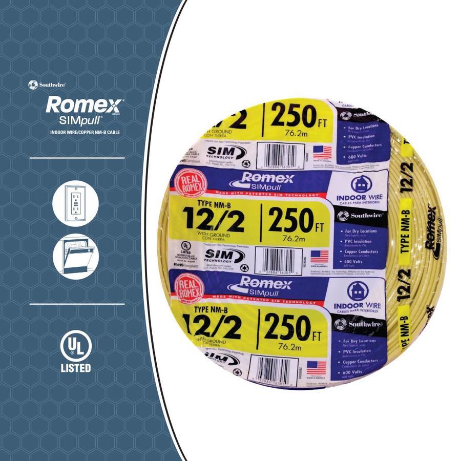 Southwire Romex 28829055 250 Ft 10 2 Non Metallic Copper Wire Nm B Simpull New Electrical Equipment Supplies Betonshirkooh Wire Cable Conduit