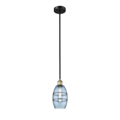 Innovations 616-1S Vaz 1Lt 6'' Stem Mini Pendant, BK BS/BL - 616-1S-BAB-G557-6BL