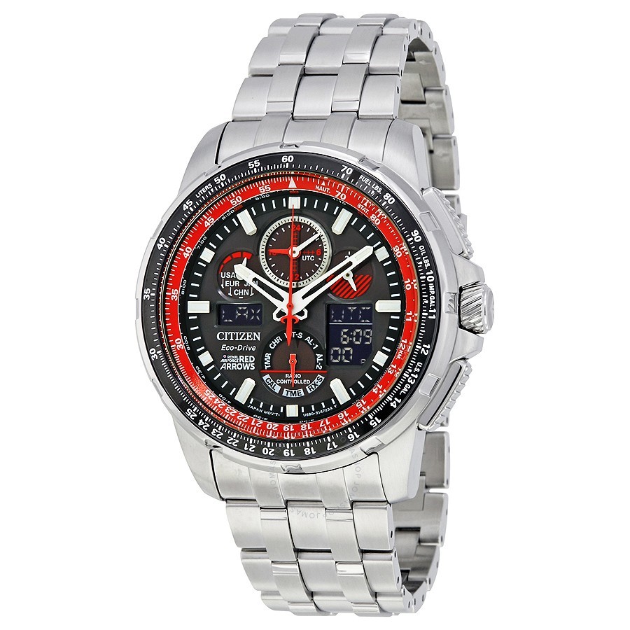Citizen Eco-Drive Men's JY8059-57E Skyhawk Red Arrow A-T Black Dial 47mm Watch 13205116551 | eBay