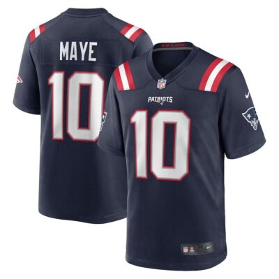 Men's Drake Maye #10 Navy Player Game Stitched Jersey