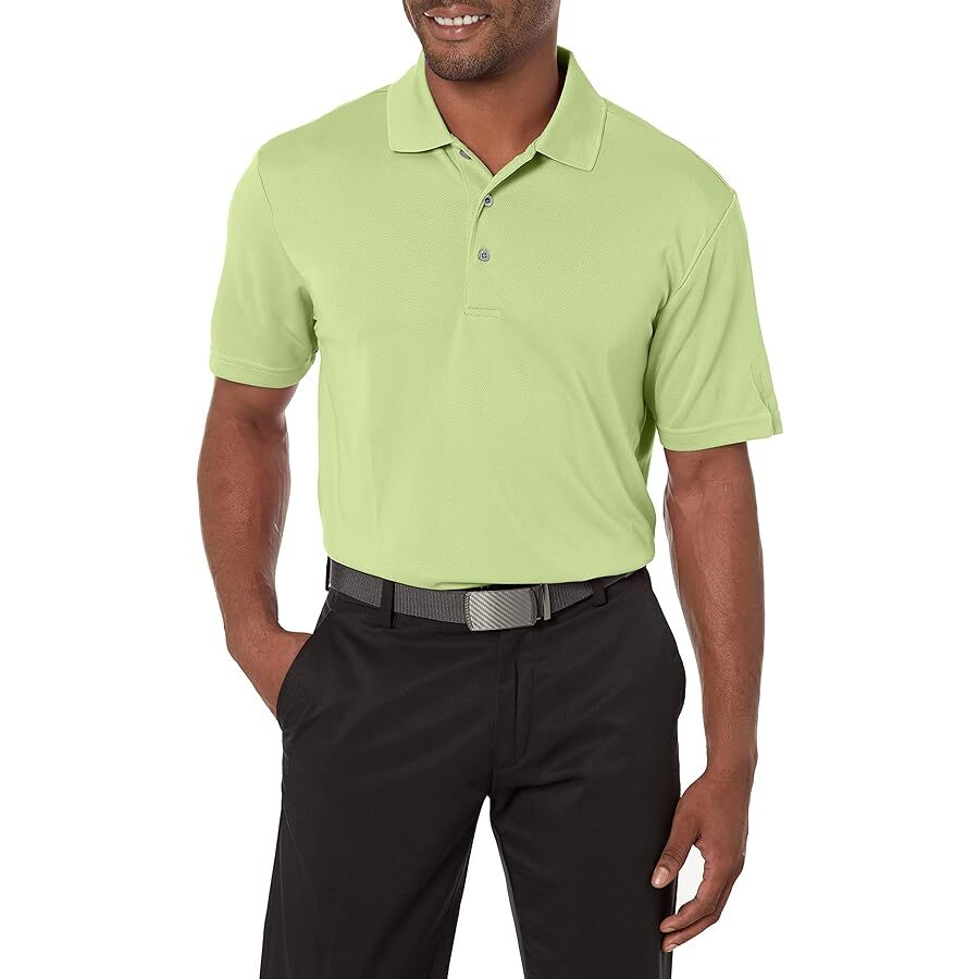 PGA TOUR Men's Tomatillo Green Airflux Performanc Polo Shirt