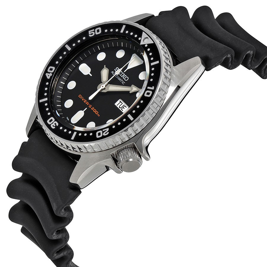 Pre-owned Seiko Skx013 Automatic Black Dial Stainless Steel 200m Divers Watch Skx013k1