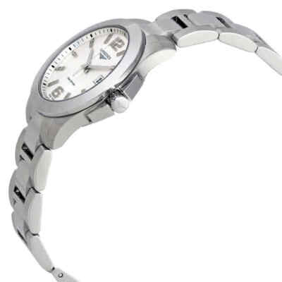 Pre-owned Longines Conquest Silver Dial Ladies 34 Mm Watch L33774766
