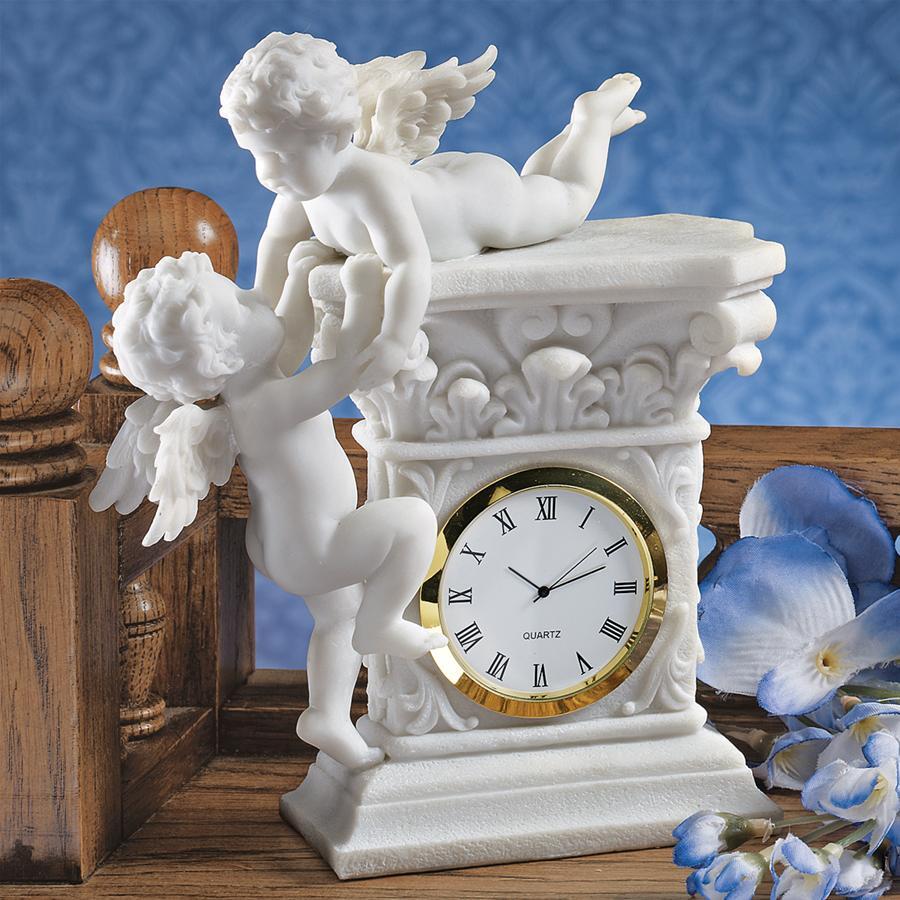 Design Toscano Baroque Twin Cherubs Bonded Marble Desktop Cl