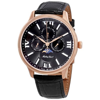 Мужские часы Mathey-Tissot Edmond Moon Phase с черным циферблатом H1886RPN