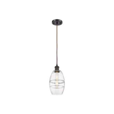 Innovations 516-1P Vaz 1Lt 6'' Cord Mini Pendant, BZ/CL - 516-1P-OB-G557-6CL