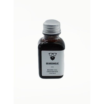 Beardoholic Unscented Beard Oil 1 fl oz  Natural Argan Jojoba Castor Oil