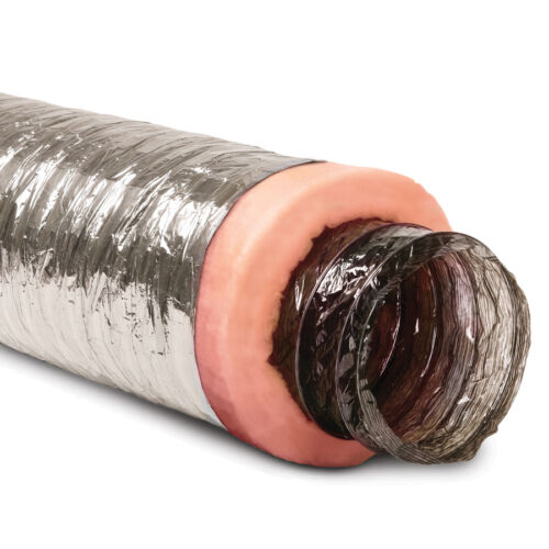 6-in x 25-Ft Insulated Flexible Round R6 Flex Duct Tube Heating/AC Vent Venting