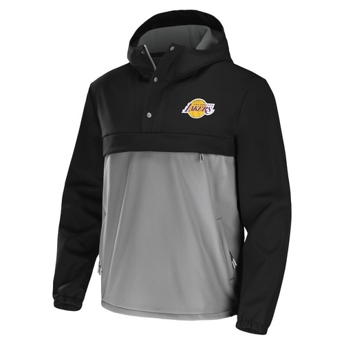 La Lakers NBA offical fanatics 1/4 Zip Mens Pullover Large Jacket Black NEW £79