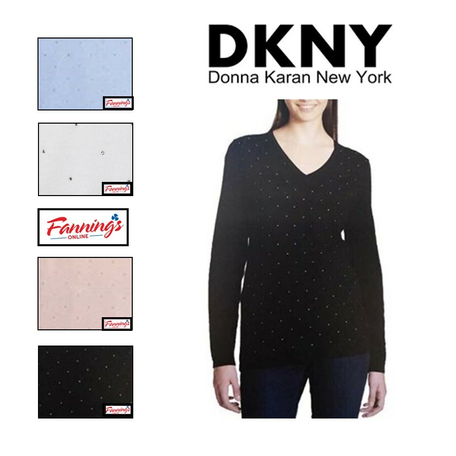 Women's Rhinestone Embellished V-neck Sweater  B31