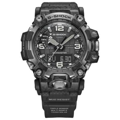 Pre-owned Casio G-shock Gwg-2000-1a1jf Black Red Carbon Mudmaster Men's Wrist Watch