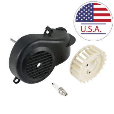 Set ATV UTV Air Shroud Cooling Fan Assembly For Polaris E-Ton Dinli 90 2 Stroke