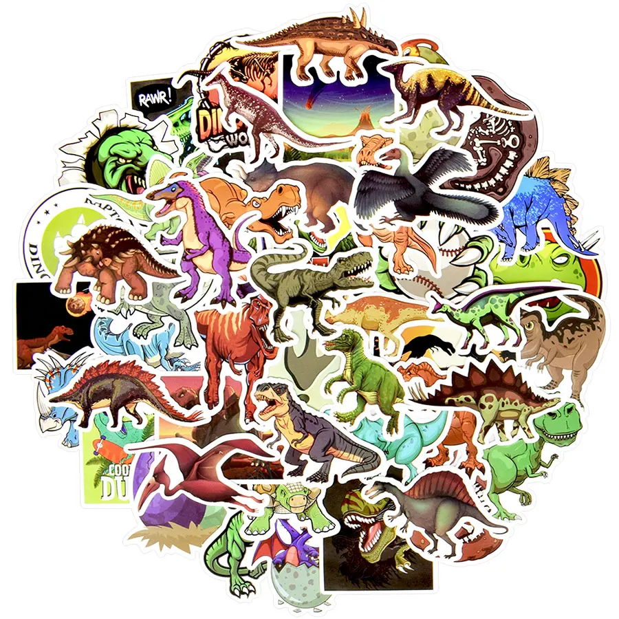 Dinosaur Stickers 25 pack stick on Car, Luggage, Laptop, phone, tablet - Random