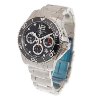 Pre-owned Longines Hydroconquest Chronograph Automatic Black Dial Unisex Watch L37834566