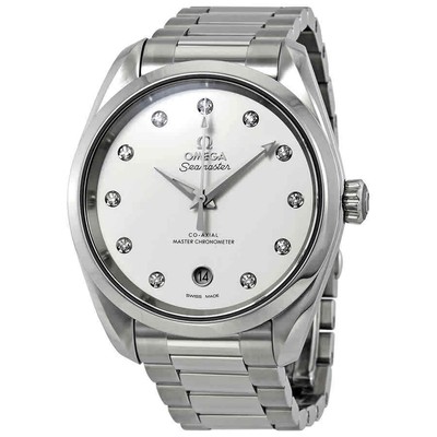 Омега Часы Seamaster Аква Терра Автомат Бриллиант Серебряный Циферблат Женские Часы