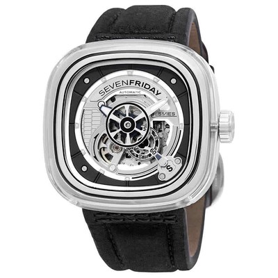 Автоматические мужские часы Sevenfriday S-серии с родиевым циферблатом S1/01