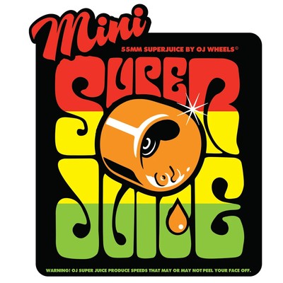 OJ III Skateboard Wheels Mini Super Juice 55mm 78A Soft Cruiser Jamaican Sunrise