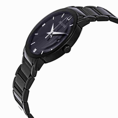 Pre-owned Bulova Modern Diamond Black Dial Men's Watch 98d144