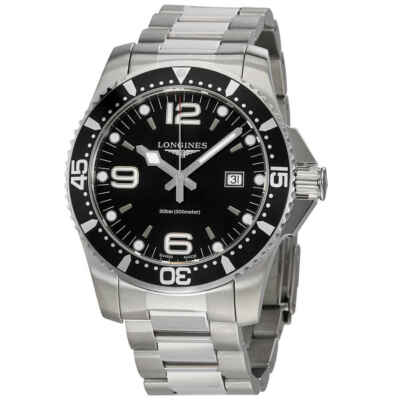 Pre-owned Longines Hydroconquest Black Dial Men's 44mm Watch L38404566