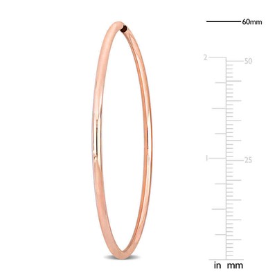 Pre-owned Amour 60mm Hoop Earrings In 14k Rose Gold