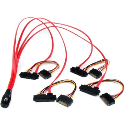 StarTech 50cm Internal Serial Attached SCSI Mini SAS Cable SFF8087 to 4x SFF8482