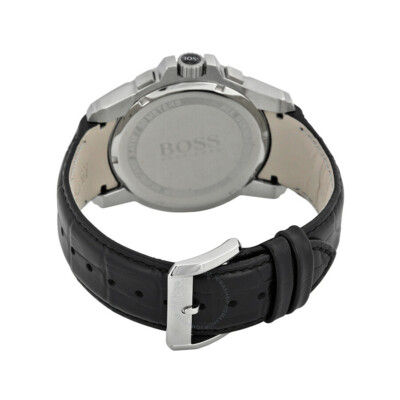 Pre-owned Hugo Boss 1512927 Chronograph Quartz Men's Silver Analog Watch Leather