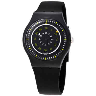 Мужские часы Swatch Piu Nero Quartz с черным циферблатом SUOB157